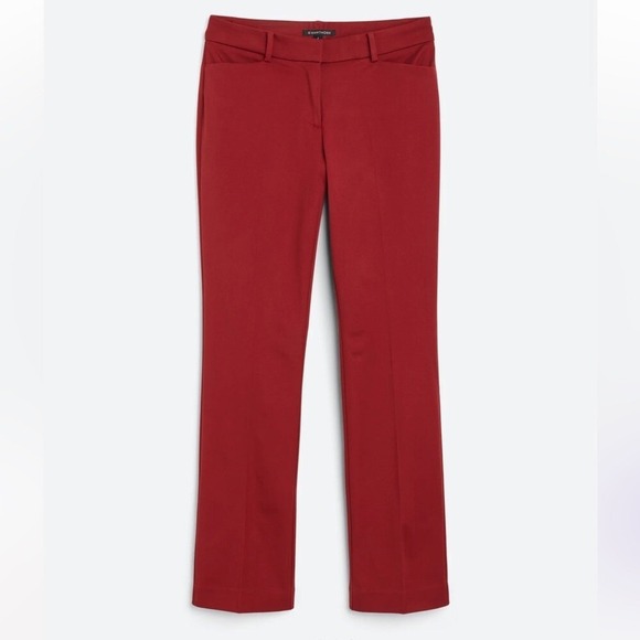 41 Hawthorn Pants 2P Becca Straight Leg Burgundy Ponte Stretch Tailored Preppy - Picture 4 of 15